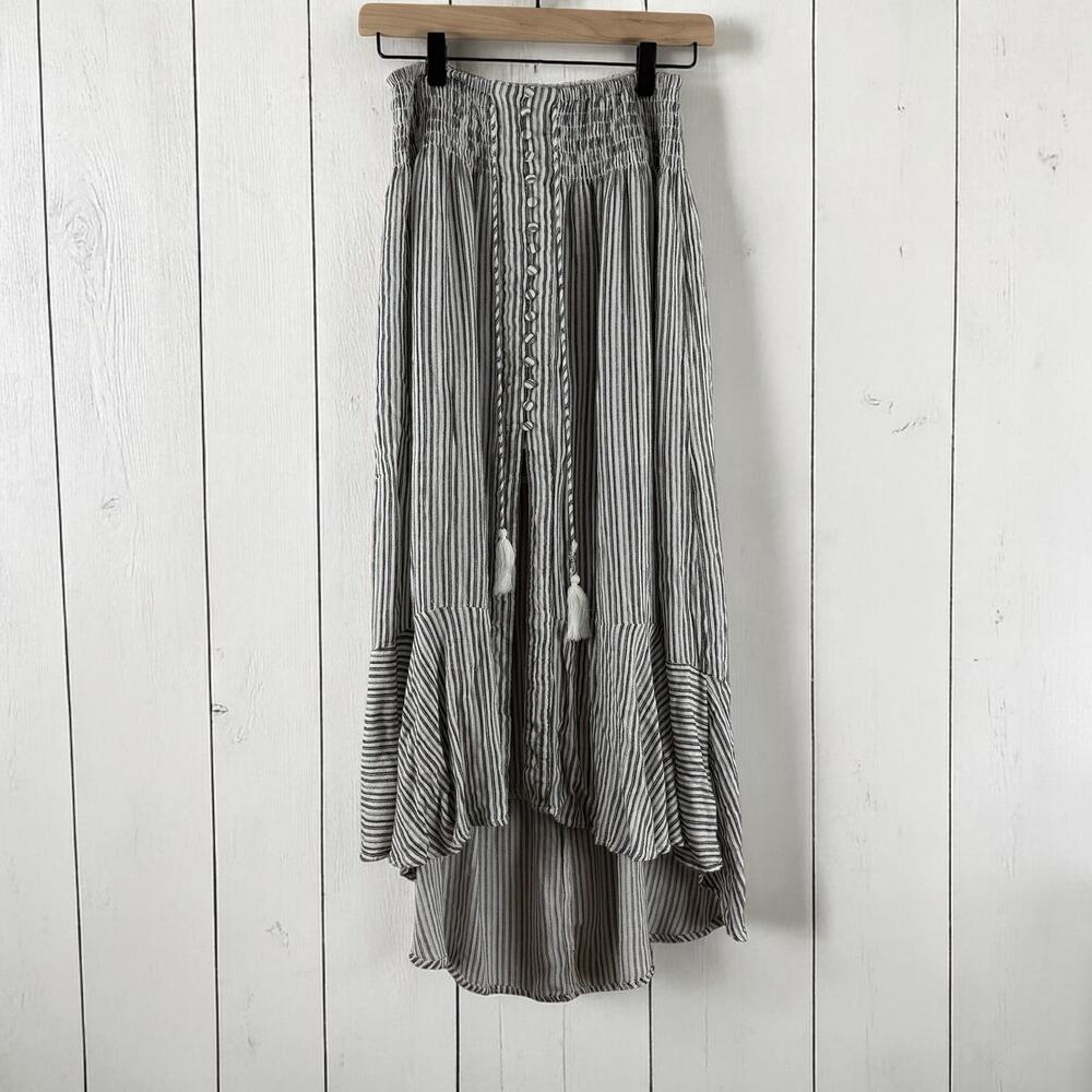 American Eagle Striped Maxi Skirt Size S Boho Smocked High Rise